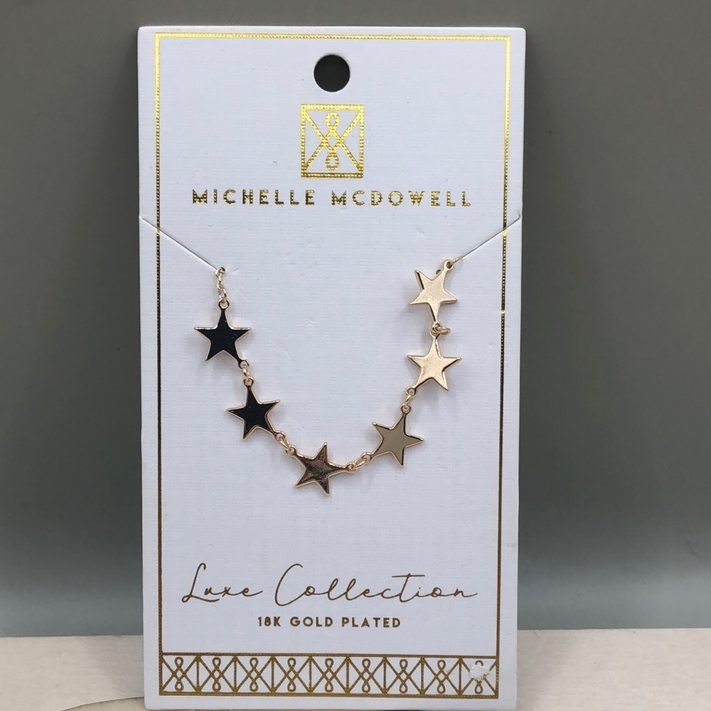 Michelle mcdowell 18k gold plated chain lexi star charms necklace GIFTABLE.